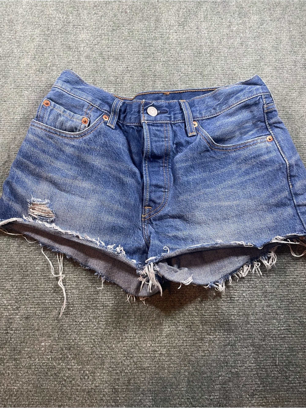 Levi's Blue Distressed‎ Cutoff Jean Short Shorts